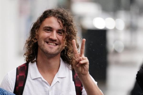 Just Stop Oil protester Jacob Bourne arrives at Westminster Magistrates' Court, London, wher<em></em>e alo<em></em>ngside Judit Murray and Daniel Knorr he is charged with aggravated trespass after disrupting Ashes test. The activists are alleged to have invaded the pitch during the cricket match at Lord's on June 28. Picture date: Mo<em></em>nday July 31, 2023. PA Photo. See PA story COURTS Oil. Photo credit should read: Jordan Pettitt/PA Wire