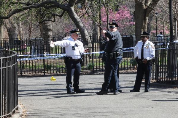 A photo of police at the crime scene.