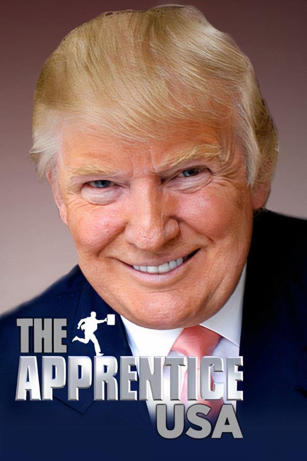 Do<em></em>nald Trump smiling in a poster for The Apprentice