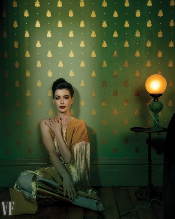 Anne Hathaway posing for Vanity Fair