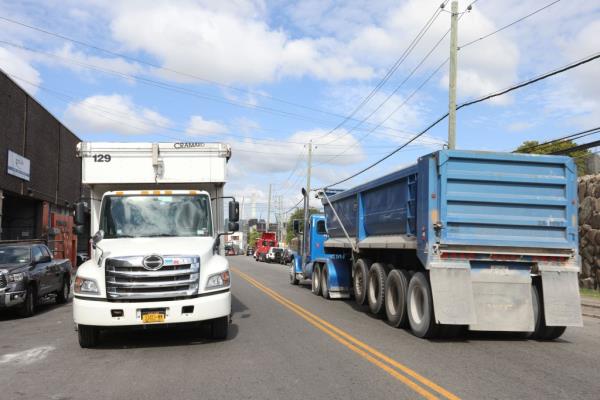 Showing the busy Truck Traffic around 38-20 Review Avenue in Long Island City, Queens, NY