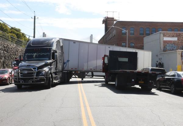 Showing the busy Truck Traffic around 38-20 Review Avenue in Long Island City, Queens, NY