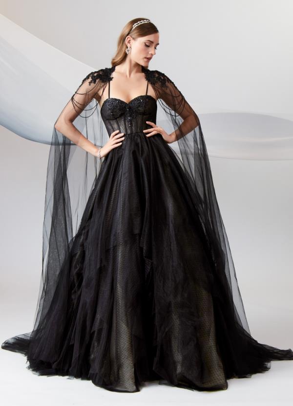 Black wedding gown by Azazie