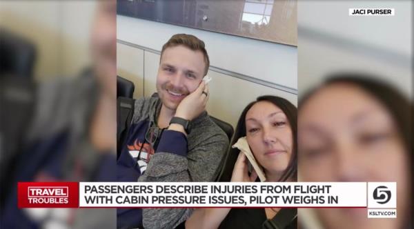 Flight passenger Jaci Purser said she felt her ear pop from the pressure in the cabin before it started bleeding.