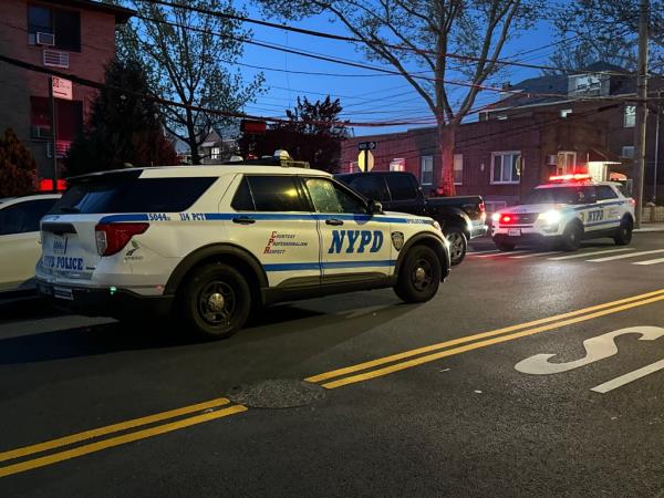 Police at the scene of wher<em></em>e two teens were stabbed in Queens on April 22, 2024.