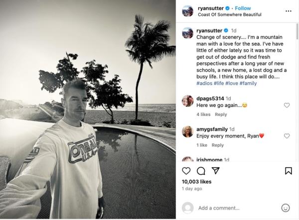 Ryan Sutter shared cryptic posts a<em></em>bout wife Trista, saying at one point she was 