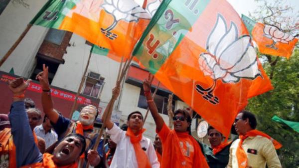 BJP members rallying in West Bengal. Photo: Collected