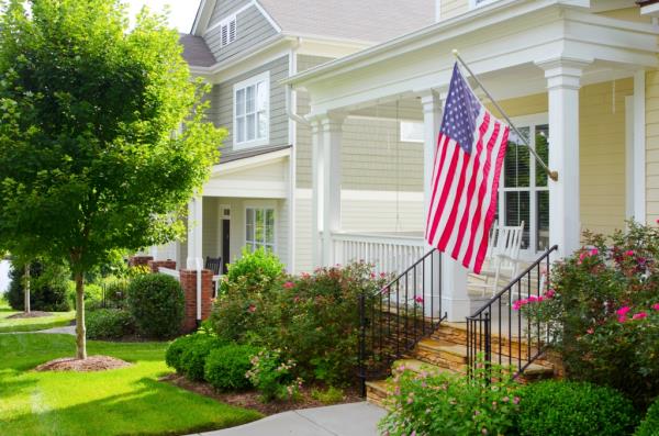 US flag outside home