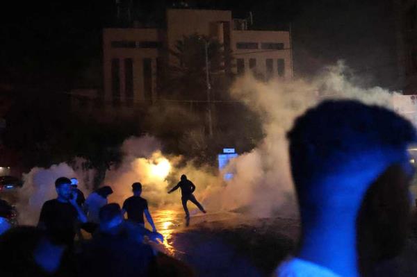 Protesters clash with Lebanese security forces outside the US Embassy.