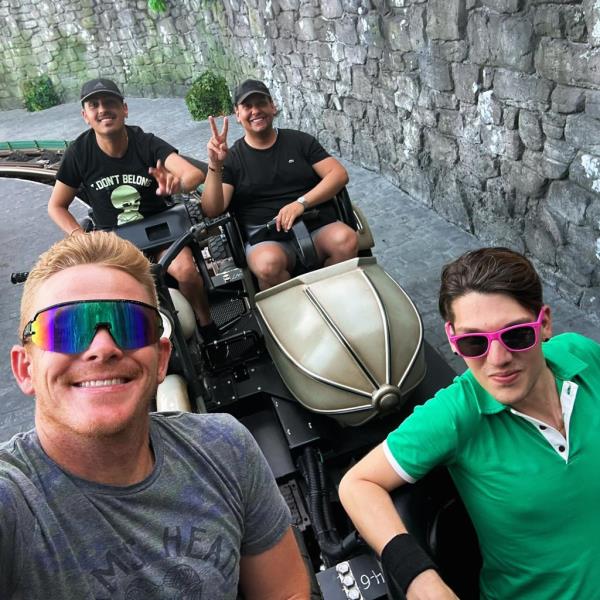 A group of men on a motorcycle in a post from George Santos's Instagram page