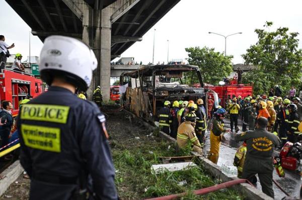 A devastating fire tore through a Thai bus carrying 44 students and teachers on a school trip on October 1, 2024, officials said, with up to 25 feared dead.