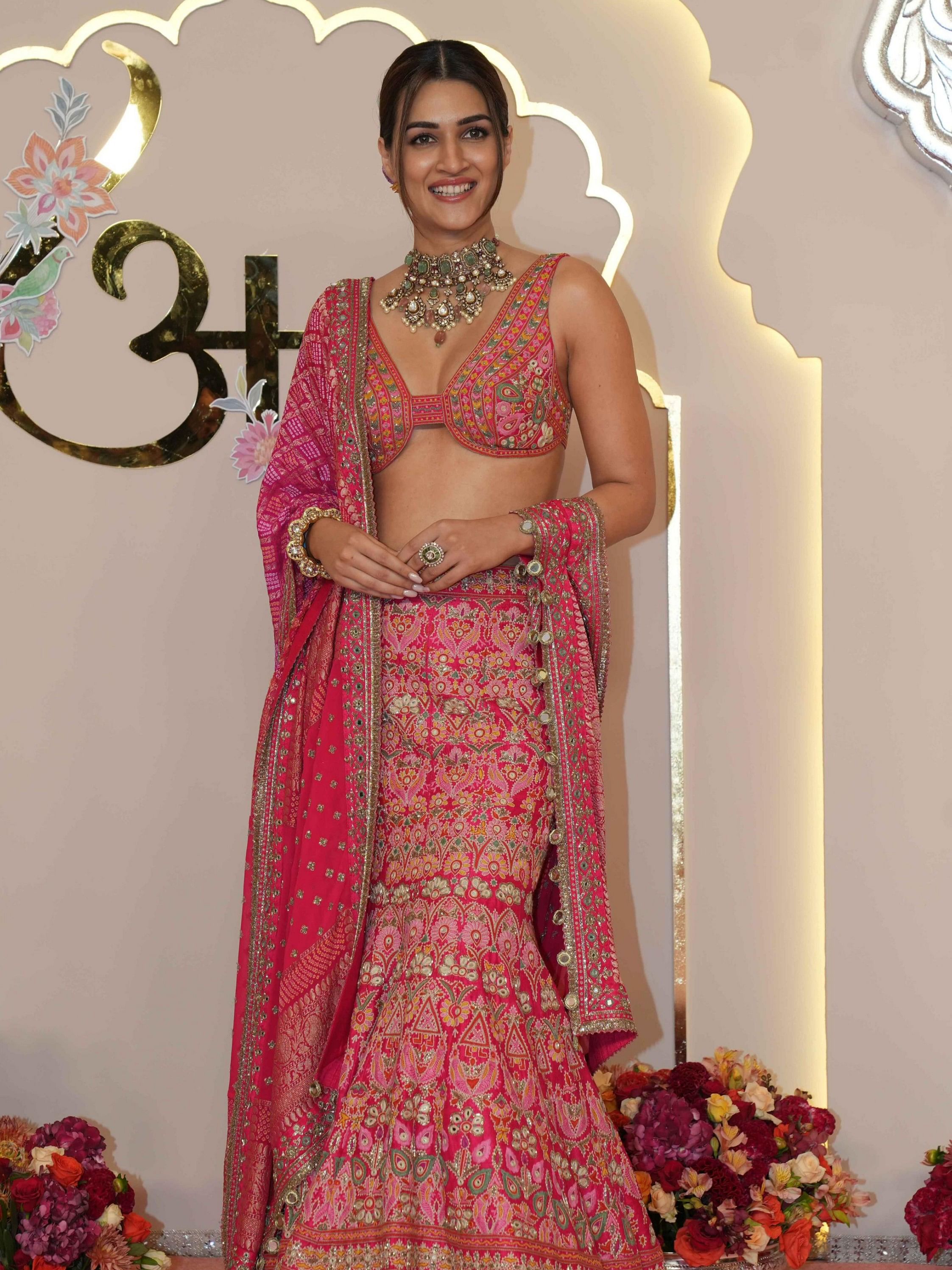 Kriti Sanon looked radiant in a pink lehenga.