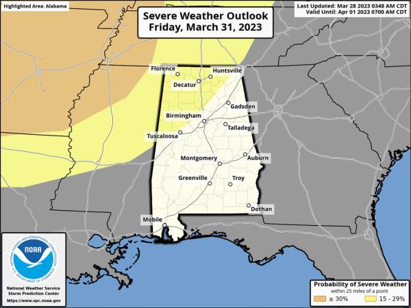 Friday severe weather outlook