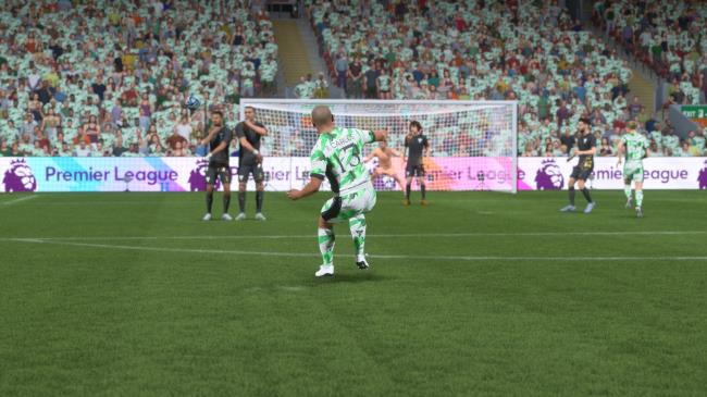 Roberto Carlos takes a short-range free kick in EA FC 24.