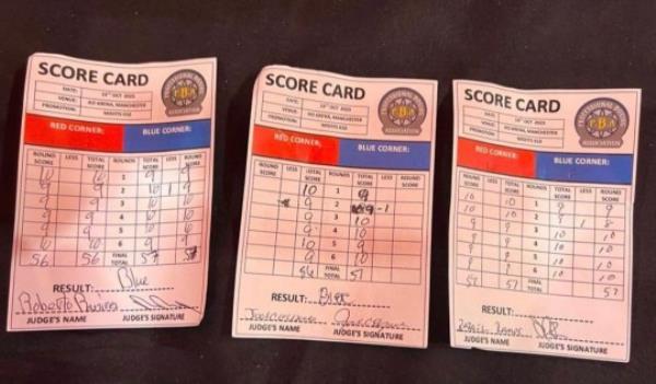 Tommy Fury vs KSI scorecards