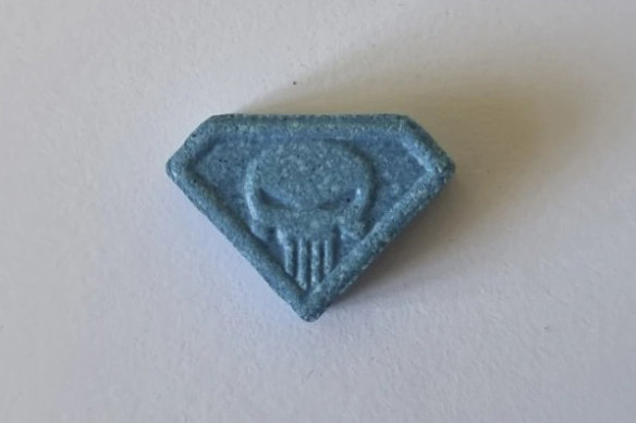 An MDMA pill which was l<em></em>inked to a 2022 death at a music festival in Melbourne.